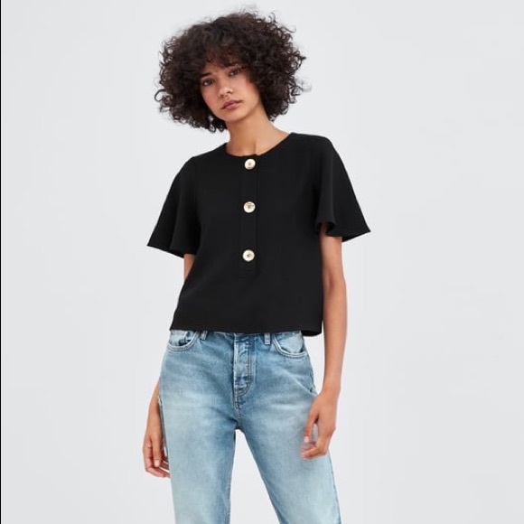 Zara Tops - Zara Top With Gold Buttons